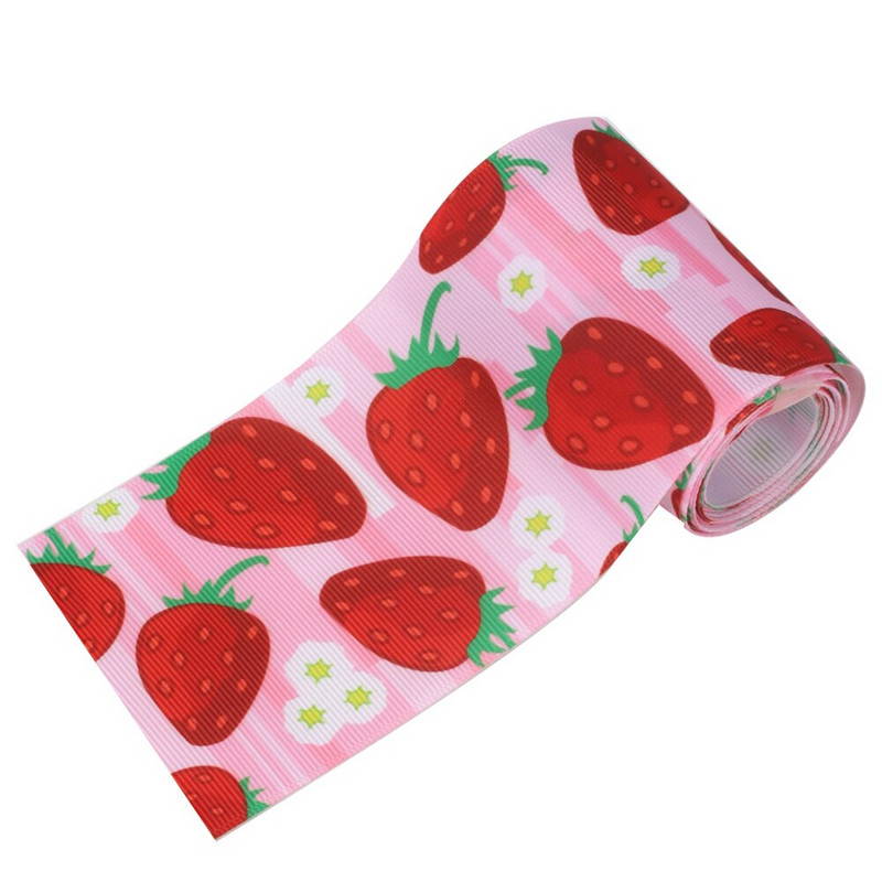 Grosgraini peitspaelad multifilmid, suvised puuviljad, trükitud paelad, meisterdamise käsitöötarbed, käsitsi valmistatud juuksekarvad, kinkepakendid, 75 mm, 2 jardi