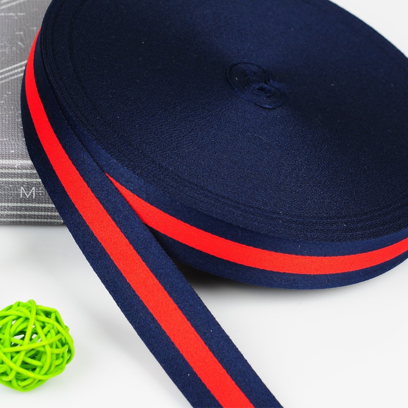 Μπλε και κόκκινη κορδέλα Ασπρόμαυρος καμβάς DIY Αξεσουάρ ένδυσης λουράκια σακίδιο πλάτης ιμάντες πολυεστερική κορδέλα δαντέλα αξεσουάρ ραπτικής