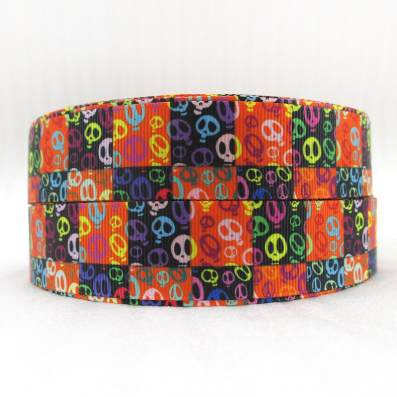 5 Yards 25mm αποκριάτικες κορδέλες Διακοσμήσεις για πάρτι Grosgrain DIY ραπτικές χειροτεχνίες για την κατασκευή φιόγκων μαλλιών,5Yc301