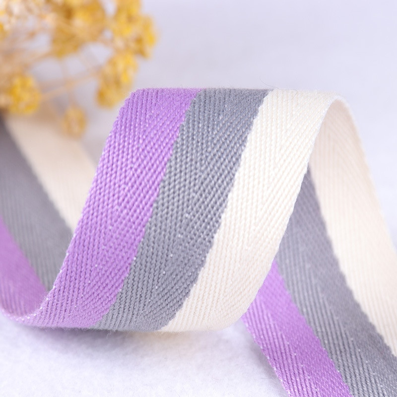 Κορδέλες με ταινία ψαροκόκαλου 30mm Ανοιχτό μωβ Κορδέλα 100% βαμβακερή υφαντή για χειροτεχνίες Ράψιμο ντεκόρ γάμου DIY υφασμάτινη ζακάρ κορδέλα