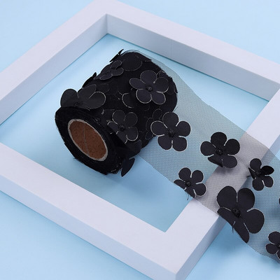 10 jardi/rull 6/8/10/12 cm gradient värviline lilleline tüll rull organza lint peotarbed DIY juuksepaelad käsitsi valmistatud materjalid