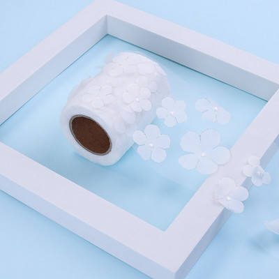 10 jardi/rull 6/8/10/12 cm gradient värviline lilleline tüll rull organza lint peotarbed DIY juuksepaelad käsitsi valmistatud materjalid