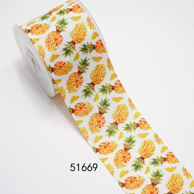 DIY Cartoon Fruit Printed Grosgrain κορδέλα για είδη χειροτεχνίας Αξεσουάρ ραπτικής 5 γιάρδες, φόρμα επίπεδης ρητίνης 10 τεμαχίων. 51589