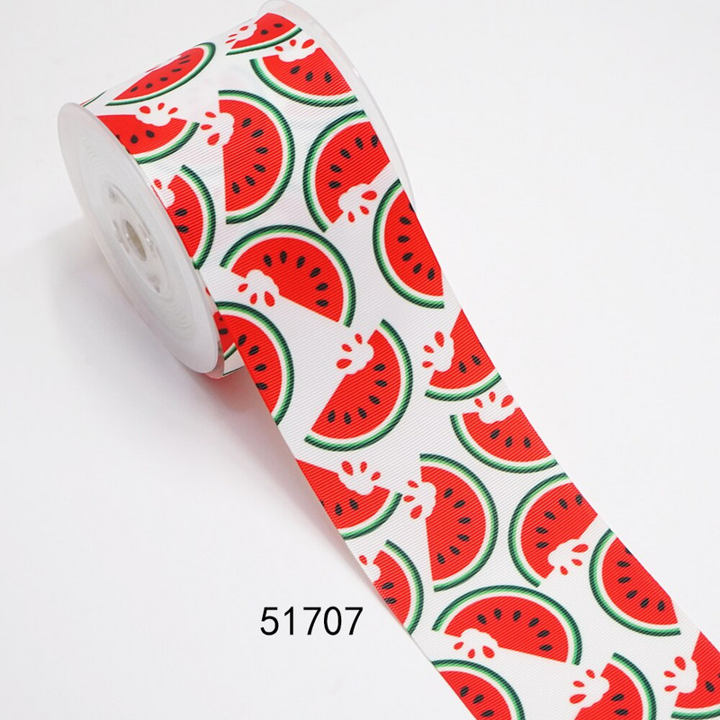 DIY Cartoon Fruit Printed Grosgrain κορδέλα για είδη χειροτεχνίας Αξεσουάρ ραπτικής 5 γιάρδες, φόρμα επίπεδης ρητίνης 10 τεμαχίων. 51589