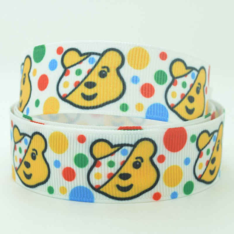 10 jardi 22mm 7/8" Lapsed vajavad armsat koomiksit Trükitud grosgrain paelaga juuksekaar Peakatted DIY juukseaksessuaaride jaemüük B0929