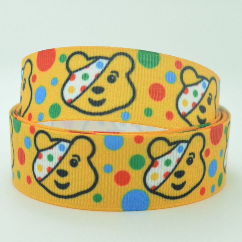 10 jardi 22mm 7/8" Lapsed vajavad armsat koomiksit Trükitud grosgrain paelaga juuksekaar Peakatted DIY juukseaksessuaaride jaemüük B0929