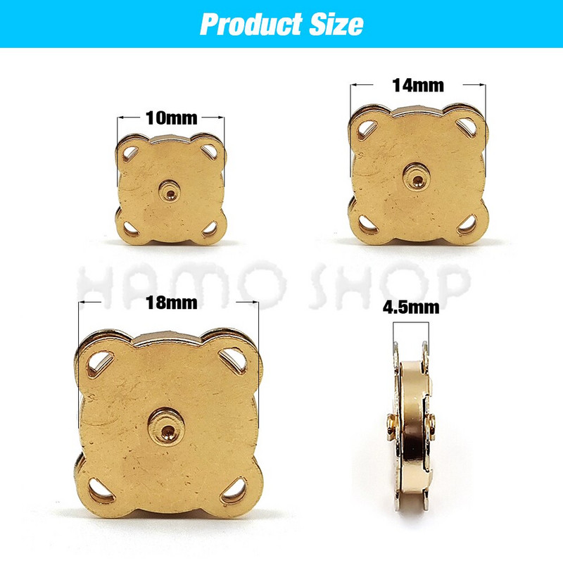 10 seturi/lot 10mm-18mm Nasturi magnetici DIY Magnet Snaps Închidere poșetă Închidere metal Portofel buton Geanta Accesorii Craft Catarama