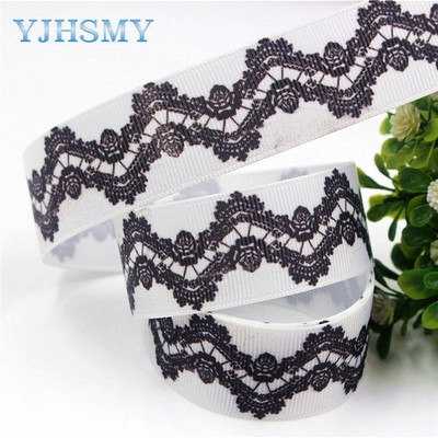 YJHSMY D-17817-756,25 mm 5 jardi Vrpce u boji tinte Termalni prijenos Otisnuto grosgrain, odjeća Dodaci DIY paket Materijal