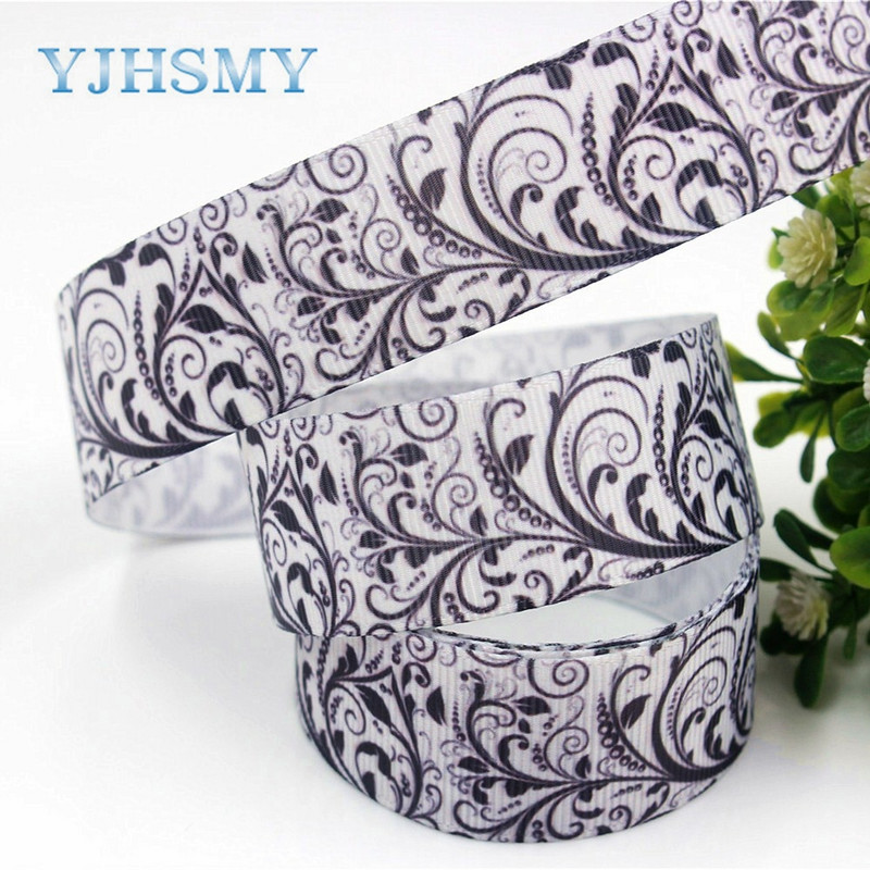 YJHSMY D-17817-756,25 mm 5 jardi Vrpce u boji tinte Termalni prijenos Otisnuto grosgrain, odjeća Dodaci DIY paket Materijal