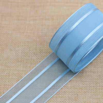 Νέα 38mm τυπωμένη κορδέλα οργάντζα με λωρίδα Broadside Διακόσμηση Δώρου Σπίτι Γάμου Συσκευασία Χριστουγεννιάτικου DIY Υλικό 1 μέτρο/παρτίδα