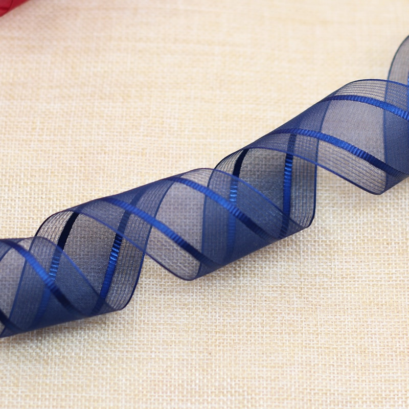 Νέα 38mm τυπωμένη κορδέλα οργάντζα με λωρίδα Broadside Διακόσμηση Δώρου Σπίτι Γάμου Συσκευασία Χριστουγεννιάτικου DIY Υλικό 1 μέτρο/παρτίδα