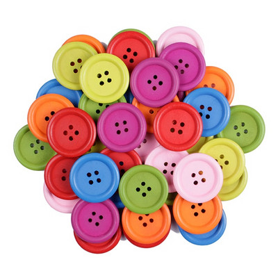 15mm/20mm/25mm 4 auguga loodusvärvilised puidust nööbid käsitöö jaoks ümmarguse õmblemise nööbid väljalõigete album DIY kodukaunistamise tarvikud