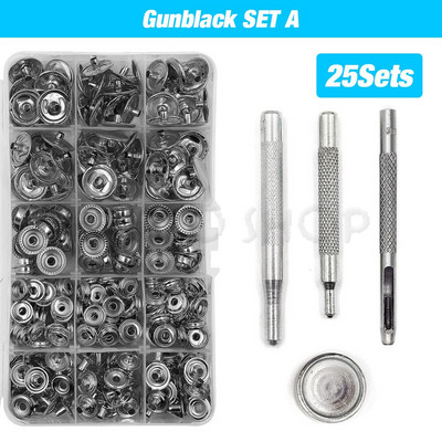 25 komplekti metallist nööbid, nööbid, nööbid.