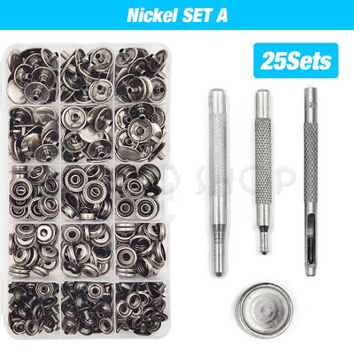 25 komplekti metallist nööbid, nööbid, nööbid.