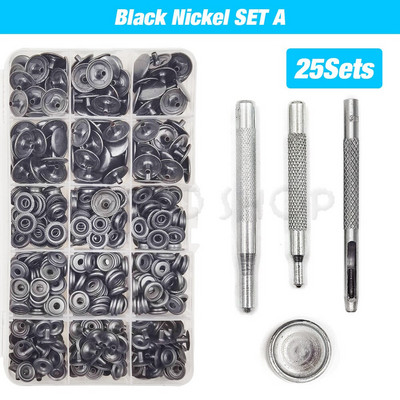 25 komplekti metallist nööbid, nööbid, nööbid.