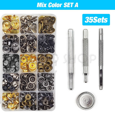 25 komplekti metallist nööbid, nööbid, nööbid.