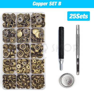 25 komplekti metallist nööbid, nööbid, nööbid.