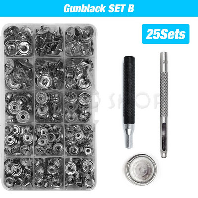 25 komplekti metallist nööbid, nööbid, nööbid.