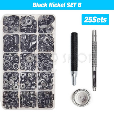 25 komplekti metallist nööbid, nööbid, nööbid.