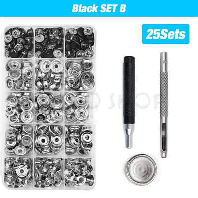 25 komplekti metallist nööbid, nööbid, nööbid.
