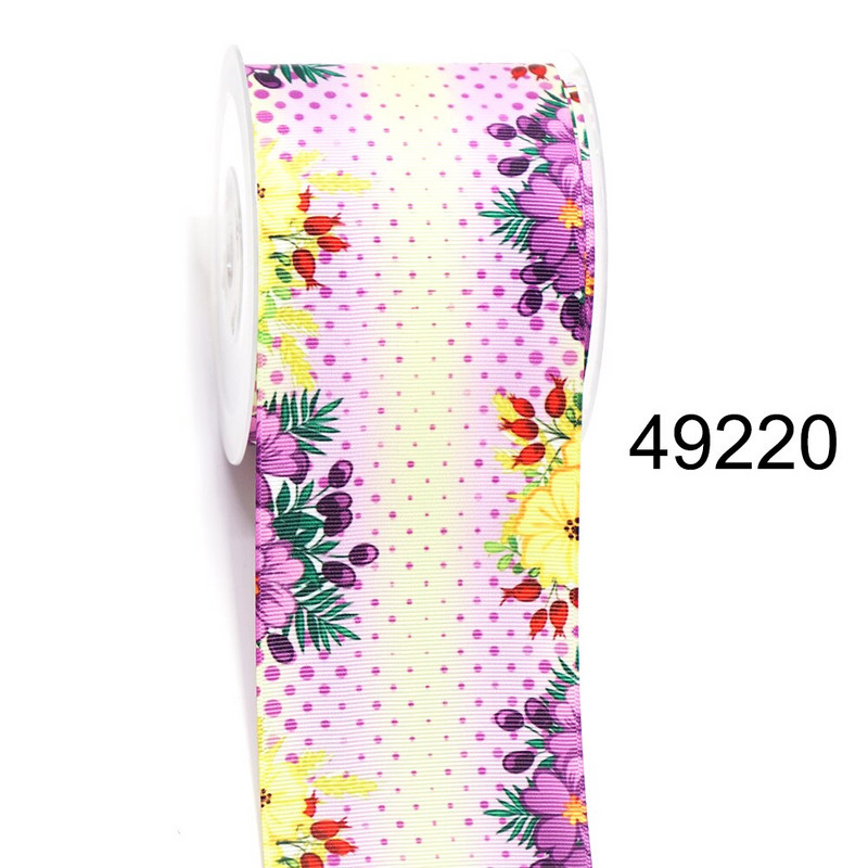 DIY Grosgrain vrpca s otisnutim crtanim cvijećem za pribor za rukotvorine, pribor za šivanje 5 jardi. 35555
