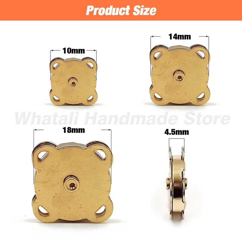 5 kompleta/lot Magnetna kopča Metalne kopče Gumbi DIY Šivanje Dodaci za odjeću Materijali Novčanik Zanatske torbe Kopča 10mm-18mm