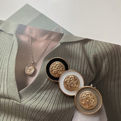 Ümmargused metallist nööbid rõivadisaineritele Kuldne dekoratiivne isetegemine 18/23/25mm laiad rõivad õmblustarvikud 6 tk / partii uus