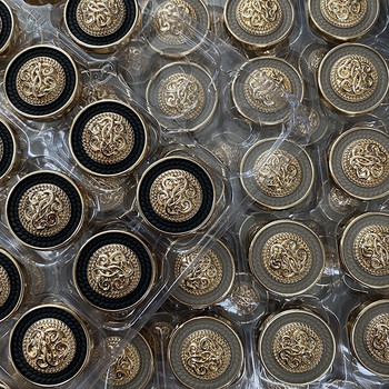 Στρογγυλά μεταλλικά κουμπιά για σχεδιαστές ρούχων Χρυσές διακοσμητικές χειροτεχνίες DIY 18/23/25mm Φαρδιά ενδύματα Αξεσουάρ ραπτικής 6 τμχ/παρτίδα Νέο