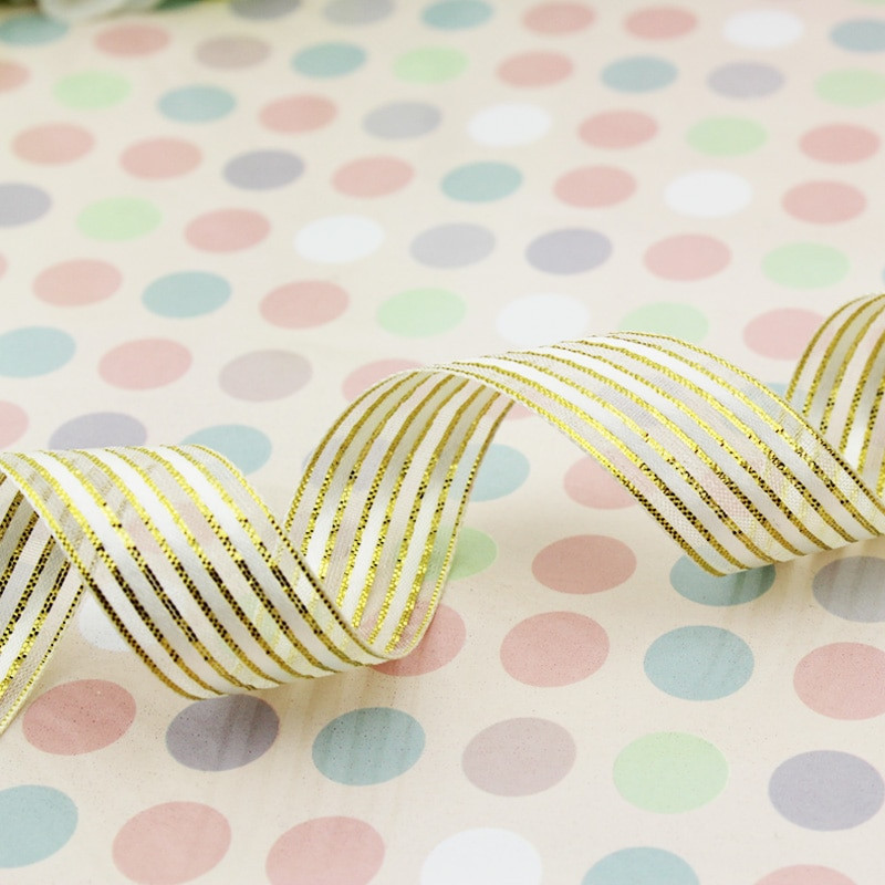 (25 υάρδες/ρολό) 15 χιλιοστά Λευκή λωρίδα Οργάντζα δώρου Κορδέλα συσκευασίας Υψηλής ποιότητας Γυαλιστερές κορδέλες γάμου Χειροποίητη DIY κορδέλα για χειροτεχνίες