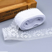 10 jardi 4 cm pitsist ääristusega lint Aafrika pitskangas, isetegemine, tikitud pulmadeks käsitöö rõivad õmblustarvikud võrgust pitslint