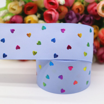 5 Yards 1,5" 38mm σε σχήμα καρδιάς Grosgrain Κορδέλα ροδακινί τυπωμένη κορδέλα Για φιόγκους μαλλιών Αξεσουάρ DIY Crafts M19042702