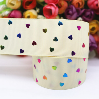 5 Yards 1,5" 38mm σε σχήμα καρδιάς Grosgrain Κορδέλα ροδακινί τυπωμένη κορδέλα Για φιόγκους μαλλιών Αξεσουάρ DIY Crafts M19042702