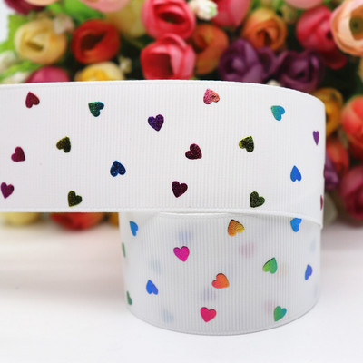 5 Yards 1,5" 38mm σε σχήμα καρδιάς Grosgrain Κορδέλα ροδακινί τυπωμένη κορδέλα Για φιόγκους μαλλιών Αξεσουάρ DIY Crafts M19042702