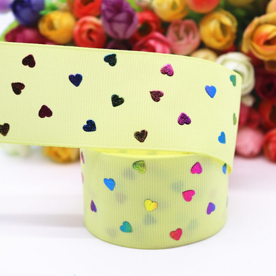 5 Yards 1,5" 38mm σε σχήμα καρδιάς Grosgrain Κορδέλα ροδακινί τυπωμένη κορδέλα Για φιόγκους μαλλιών Αξεσουάρ DIY Crafts M19042702