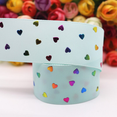5 Yards 1,5" 38mm σε σχήμα καρδιάς Grosgrain Κορδέλα ροδακινί τυπωμένη κορδέλα Για φιόγκους μαλλιών Αξεσουάρ DIY Crafts M19042702