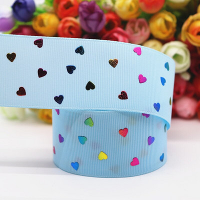 5 Yards 1,5" 38mm σε σχήμα καρδιάς Grosgrain Κορδέλα ροδακινί τυπωμένη κορδέλα Για φιόγκους μαλλιών Αξεσουάρ DIY Crafts M19042702