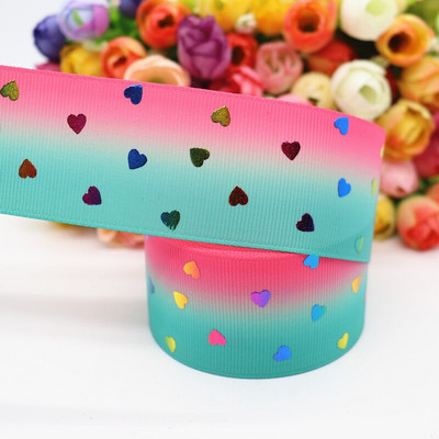 5 Yards 1,5" 38mm σε σχήμα καρδιάς Grosgrain Κορδέλα ροδακινί τυπωμένη κορδέλα Για φιόγκους μαλλιών Αξεσουάρ DIY Crafts M19042702