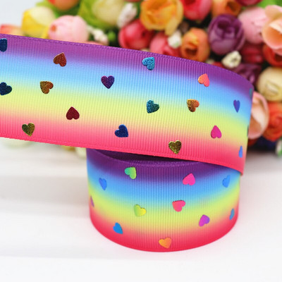 5 Yards 1,5" 38mm σε σχήμα καρδιάς Grosgrain Κορδέλα ροδακινί τυπωμένη κορδέλα Για φιόγκους μαλλιών Αξεσουάρ DIY Crafts M19042702