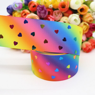 5 Yards 1,5" 38mm σε σχήμα καρδιάς Grosgrain Κορδέλα ροδακινί τυπωμένη κορδέλα Για φιόγκους μαλλιών Αξεσουάρ DIY Crafts M19042702