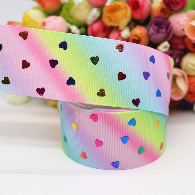 5 Yards 1,5" 38mm σε σχήμα καρδιάς Grosgrain Κορδέλα ροδακινί τυπωμένη κορδέλα Για φιόγκους μαλλιών Αξεσουάρ DIY Crafts M19042702