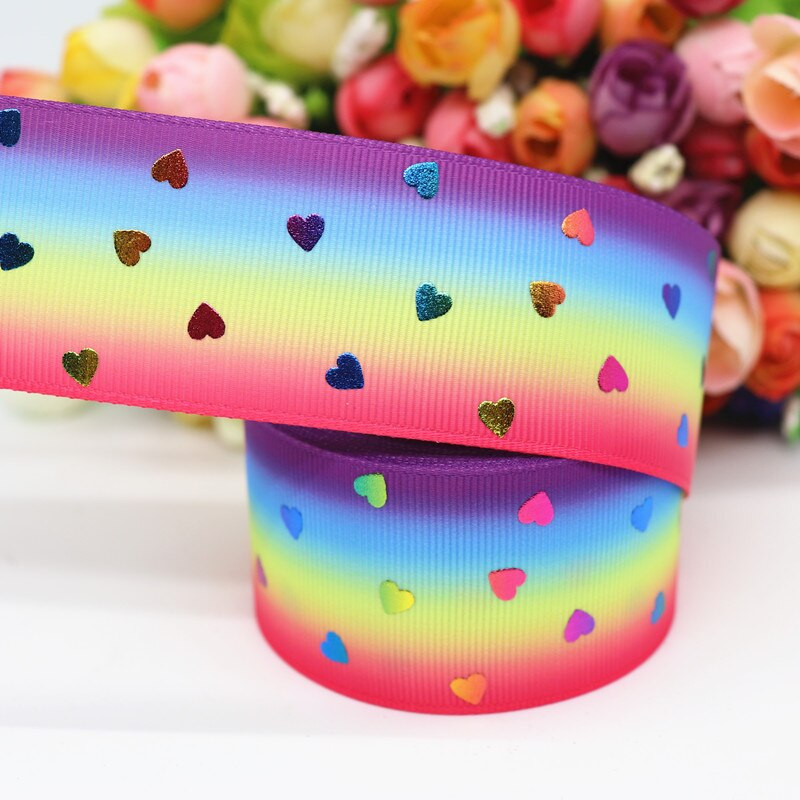 5 Yards 1,5" 38mm σε σχήμα καρδιάς Grosgrain Κορδέλα ροδακινί τυπωμένη κορδέλα Για φιόγκους μαλλιών Αξεσουάρ DIY Crafts M19042702