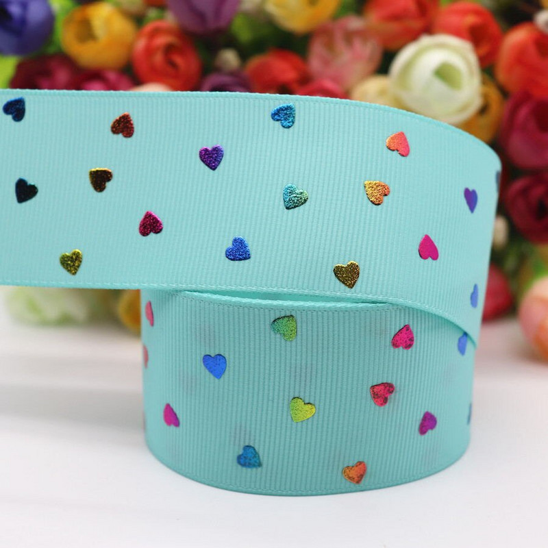 5 Yards 1,5" 38mm σε σχήμα καρδιάς Grosgrain Κορδέλα ροδακινί τυπωμένη κορδέλα Για φιόγκους μαλλιών Αξεσουάρ DIY Crafts M19042702