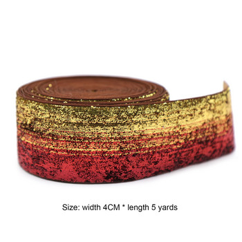 5 Yard Shiny Rainbow Glitter Fold Over Ribbon for Wedding Decor Material DIY Apparel Sewing Band Arts Crafts & Sewing
