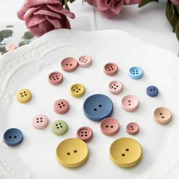 Ново 10 mm--25 mm цветно детско кръгло копче Дървени ръчно изработени лексикони Сватбена украса Шевни аксесоари