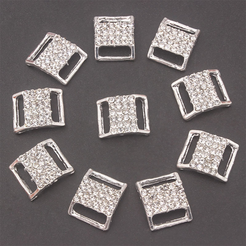Metalinės sagtys su kalnų krištoliniu akmeniu, skirtos bikini liemenėlės dekoravimui, pasidaryk pats diržo žiedai siuvimo krepšio priedai 15x12mm 10vnt