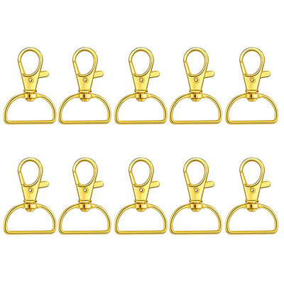 10 vnt. Pasukami užsegimai su D žiedais, užsegami kabliukai, raktų pakabuko kabliukas, metaliniai omarų užsegimai, skirti raktų pakabukų siuvimui