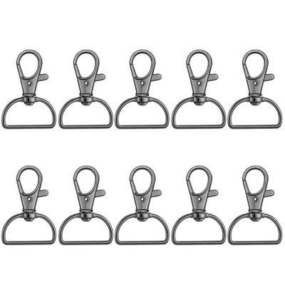 10 vnt. Pasukami užsegimai su D žiedais, užsegami kabliukai, raktų pakabuko kabliukas, metaliniai omarų užsegimai, skirti raktų pakabukų siuvimui