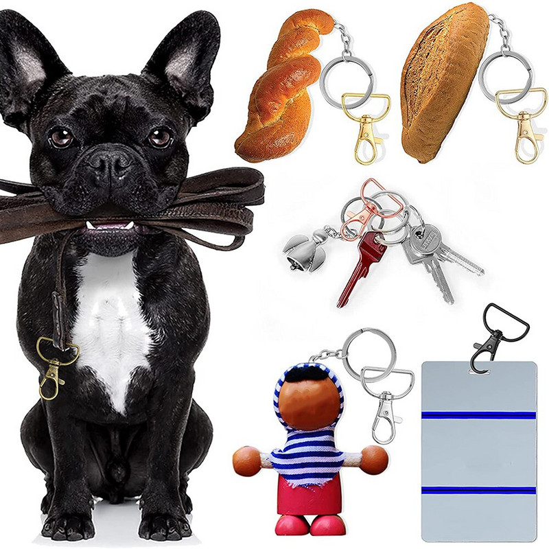 10 vnt. Pasukami užsegimai su D žiedais, užsegami kabliukai, raktų pakabuko kabliukas, metaliniai omarų užsegimai, skirti raktų pakabukų siuvimui