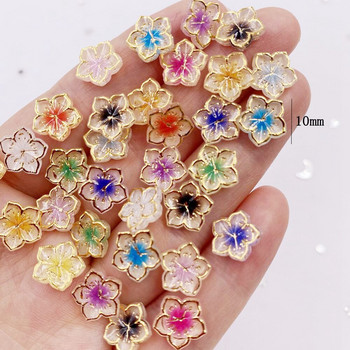 50 τμχ Ρητίνη χαριτωμένο πολύχρωμο ρολόι 10 χιλιοστών λουλούδι κρύσταλλο στολίδι Flatback στρας απλικέ DIY Λεύκωμα γάμου για νύχια Craft L613