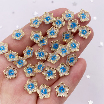 50 τμχ Ρητίνη χαριτωμένο πολύχρωμο ρολόι 10 χιλιοστών λουλούδι κρύσταλλο στολίδι Flatback στρας απλικέ DIY Λεύκωμα γάμου για νύχια Craft L613